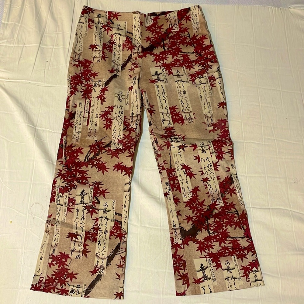 Oriental styled pants with a slight flare